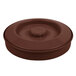 A brown round Carlisle Lennox tortilla container with a brown interlock lid.