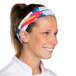 A woman wearing a Colorado Full Ultra Band headband over her forehead.