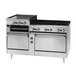 A large stainless steel Blodgett commercial gas range with double ovens and a raised griddle.