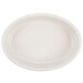 A white oval baker dish with a white rim.