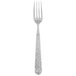 A 10 Strawberry Street Dubai stainless steel salad fork with a design on the handle.