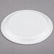 A Solo medium weight white paper plate with a circular rim.