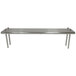 A stainless steel table mounted shelving unit from Advance Tabco.