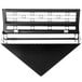 A black metal Curtron PEST PRO insect trap wall sconce with white lines.