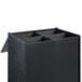 A black rectangular Vollrath condiment holder with two tiers and four bins.