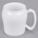 A white Cambro porcelain mug with a handle.