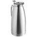 A silver stainless steel Choice Thermal Beverage Server with a lid and a handle.