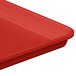 A red MFG Tray fiberglass display tray with a corner.