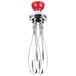 A KitchenAid 10" whisk attachment with a red handle and metal whisk.