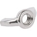 A Garde stainless steel wingnut with a hole in it.