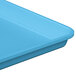 A sky blue fiberglass MFG Tray display tray.