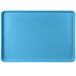A sky blue rectangular MFG Fiberglass Display Tray.