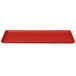 A red rectangular MFG Tray display tray with a white border.