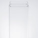 A clear rectangular box with a lid on top containing three clear rectangular chambers.