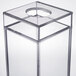 A clear rectangular ice chamber with a lid.