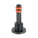 An Avantco hot beverage dispenser drain plug with black and orange plastic and a red cap.
