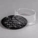 A D&W Fine Pack plastic cake container with a clear dome lid.