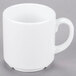 A white Libbey stackable mug with a handle.