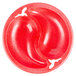 A red round HS Inc. Chile Doble divided plastic bowl.