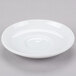 A white Libbey porcelain tea saucer with a circular shape.