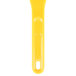 A yellow plastic sandwich spreader with a black border.