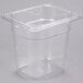 A clear plastic Cambro food pan.