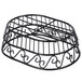 An American Metalcraft wrought iron oval basket with a swirl design.