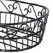 An American Metalcraft black wrought iron oval basket with a swirl design.