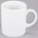 A close-up of a 10 Strawberry Street Royal White porcelain mug with a C-handle.