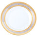 A 10 Strawberry Street Elegance porcelain salad/dessert plate with a white background and gold rim.