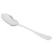 A Libbey stainless steel serving spoon with a silver handle on a white background.