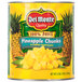 A Del Monte #10 can of pineapple chunks in juice.