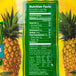 A close up of the nutrition facts label on a Del Monte #10 Can of Pineapple Chunks in Juice.