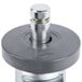 A Metro 5M Super Erecta Resilient Rubber Swivel Stem Caster with a metal cylinder and round metal base.