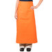 An orange Intedge bistro apron with pockets.