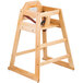 A Tablecraft wooden high chair with a seat and back.