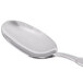 A Libbey stainless steel dessert spoon with a handle.