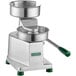 A Garde heavy-duty stainless steel hamburger patty molding press with a handle.
