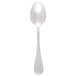 A silver spoon with a white background.