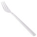 A silver Libbey Cimarron cocktail fork on a white background.