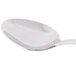 A Libbey stainless steel dessert spoon with a silver handle.