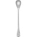 A silver Libbey Serenade iced tea spoon with a long handle.
