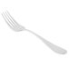 A close-up of a Reserve by Libbey Santa Cruz stainless steel salad fork with a silver handle.