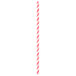A white paper straw with red stripes.