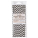 A package of Creative Converting black and white striped paper straws.
