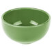 A sage green Libbey porcelain bouillon bowl on a white background.