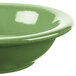 A sage green Libbey Cantina porcelain fruit bowl with a white rim.