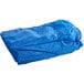 A blue tarp with elastic edges on a white background.