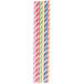 A group of colorful Creative Converting jumbo paper straws with striped patterns.