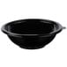 A black Fineline plastic bowl with a white background.
